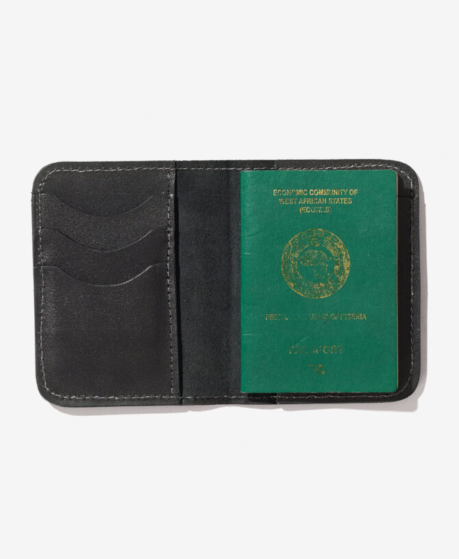 Leather Passport Holder - Black