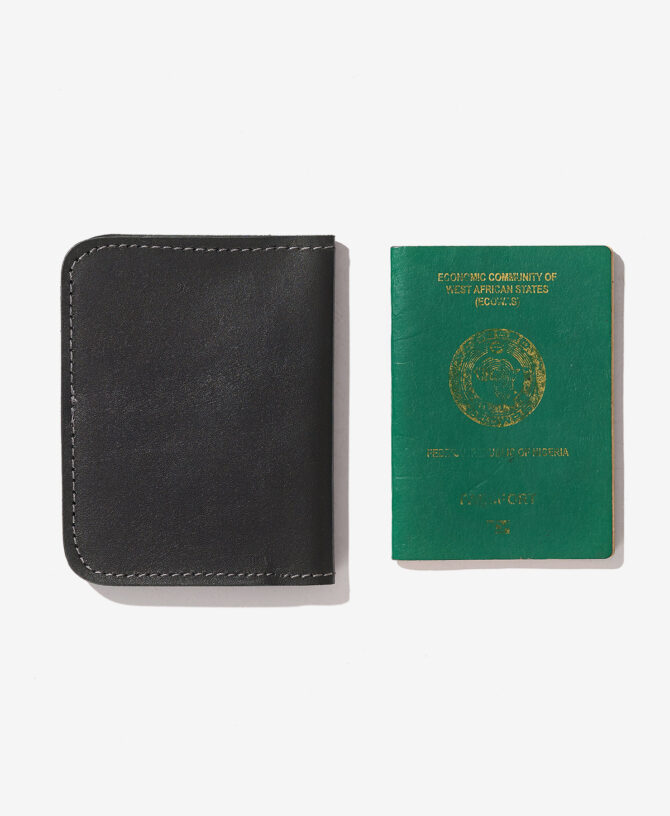 Leather Passport Holder - Black
