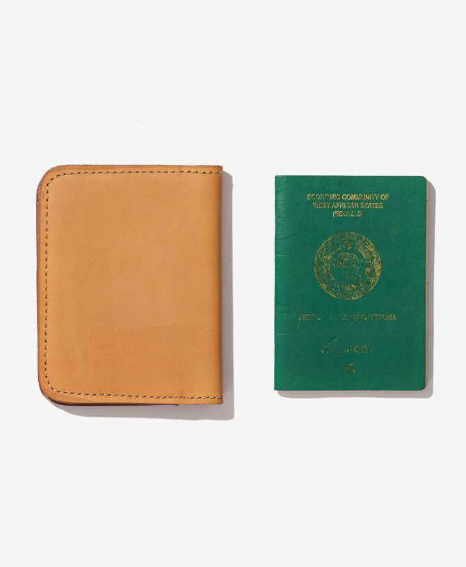 Leather Passport Holder - Brown