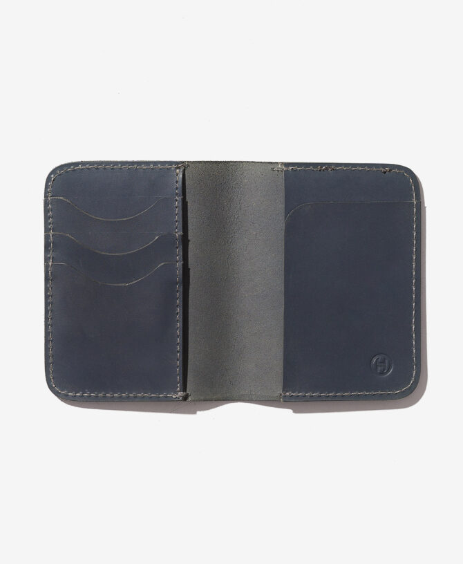 Leather Passport Holder - Navy